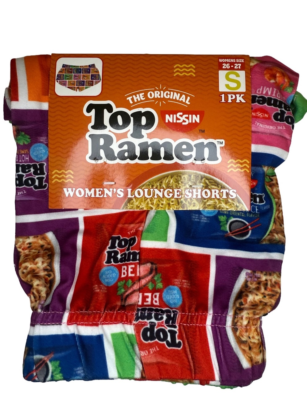 Nissin Top Ramen Women’s Lounge Shorts Novelty Food Print Licensed NWT Small